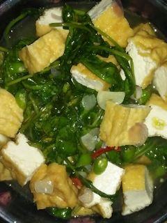 Foto resep 1.Tumis kangkung+tahu