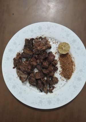 A picture of Fry Mutton boti.