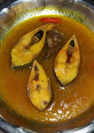 A picture of Hilsha fish curry.