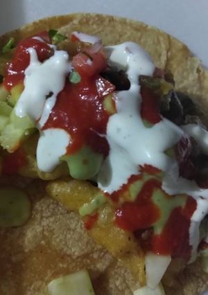 Una foto de Tacos de pescado empanizado