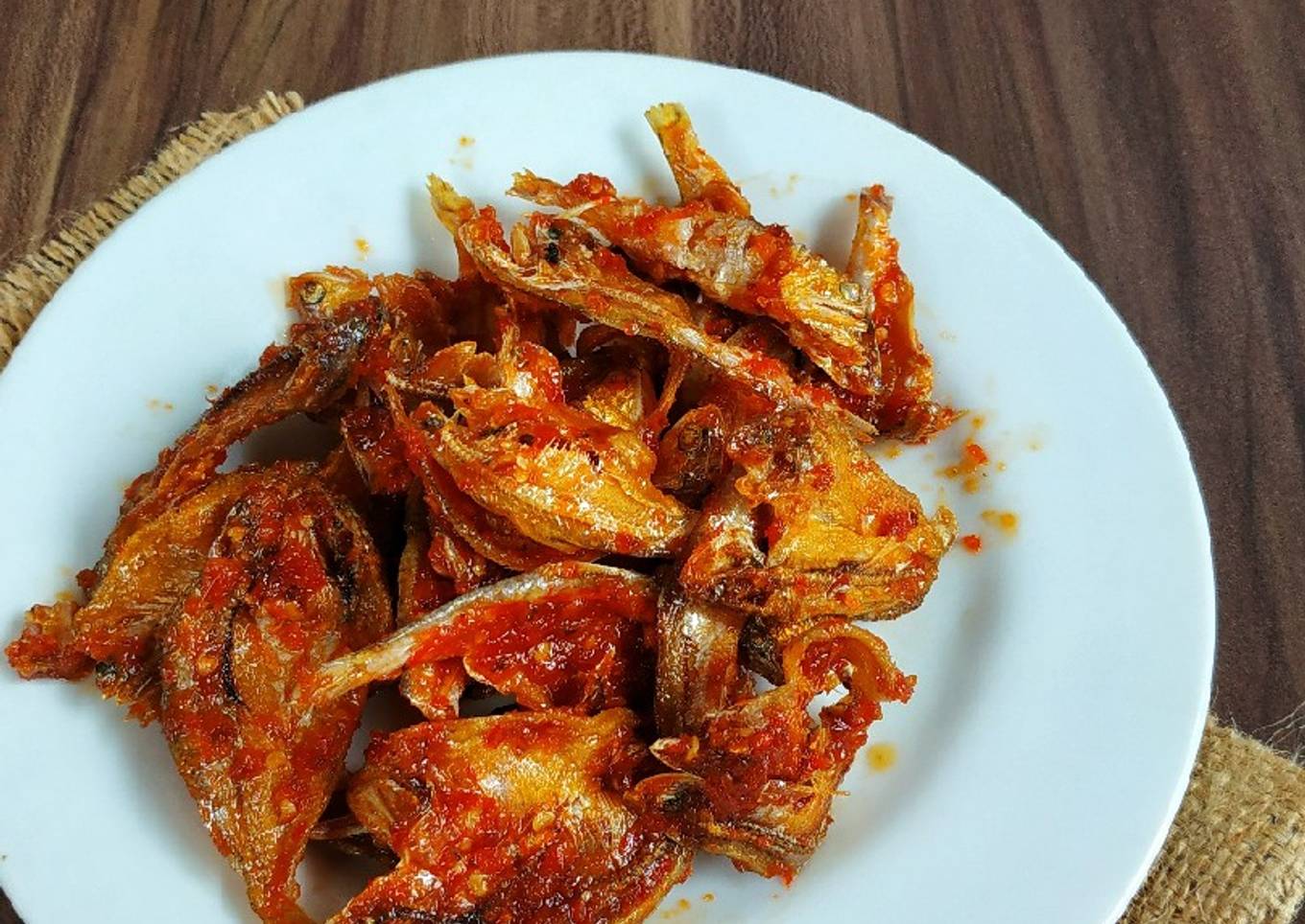 Balado ikan asin bulu ayam