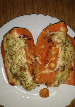 Una foto de Calabaza rellena de verduras