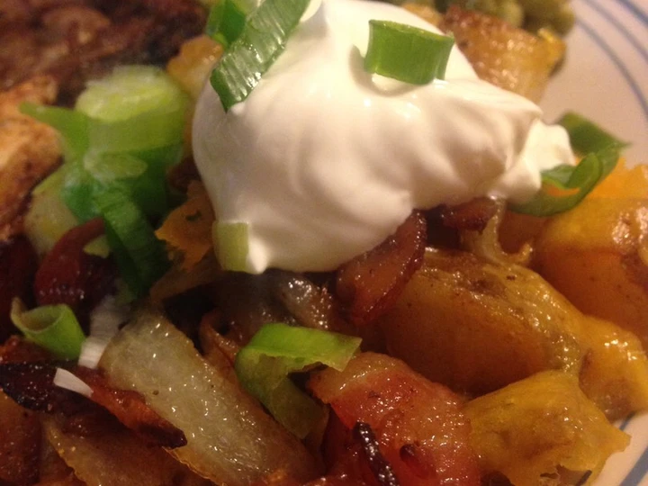 Easy Steps to Prepare Loaded fried potatoes the Delicious Delicious