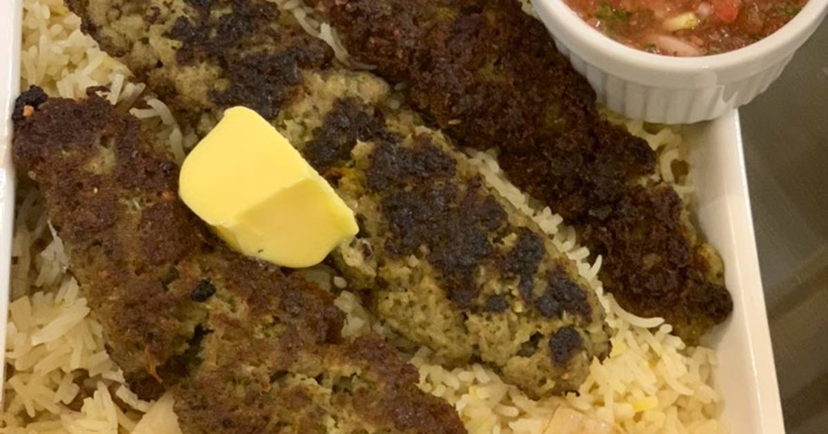 Chullu kabab with butter saffron rice Recipe by Kiran Shoaib Cookpad