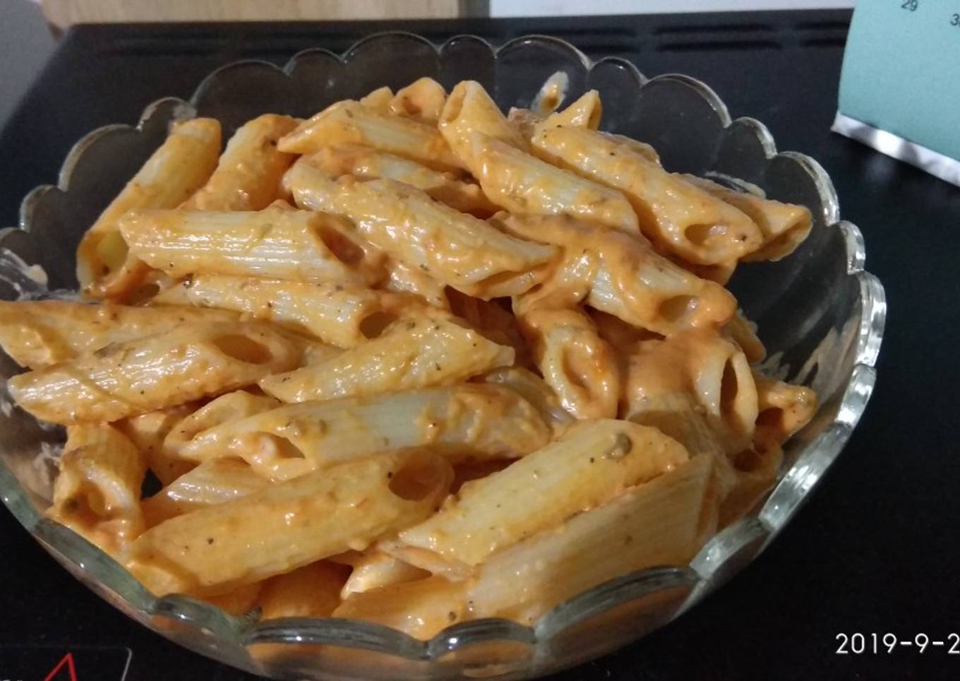 Yummy red sauce italian pasta with full of veggies