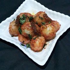 Garlic chilli baby potatoes A picture of Garlic chilli baby potatoes.