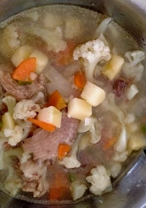 Foto resep SOP ayam daun sayur sayuran