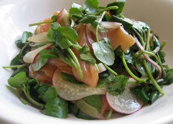Without Fail Prepare Recipe Watercress Salmon Salad with Wasabi Dressing Yummy