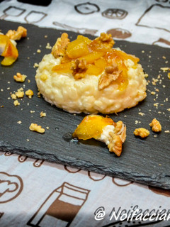 Foto di Risotto al Gorgonzola e Noci con Mele Caramellate