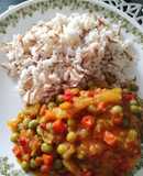 Pollo sudado con arvejas