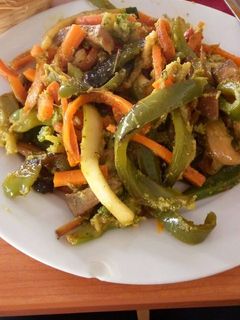 Una foto de Wok de verduras