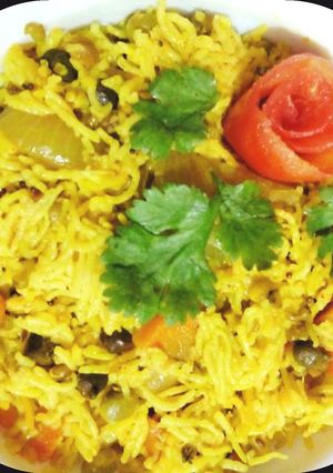 A picture of Mixed Sprouts Pulao.