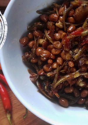 Foto resep Kering Kacang Teri Manis Pedas
