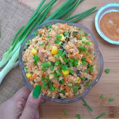 A picture of Cracked Wheat Fried "Rice".