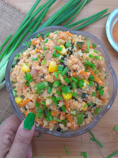 A picture of Cracked Wheat Fried "Rice".