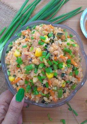 A picture of Cracked Wheat Fried "Rice".