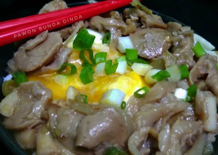 Cara Gampang Membuat Rice bowl - jamur tiram bakso, Enak Banget