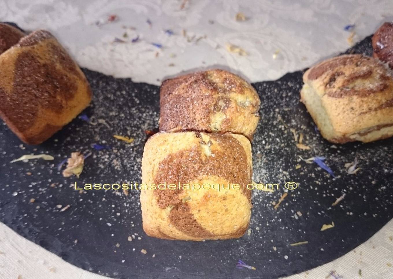 Mini financiers de chocolate y pistacho con Thermomix