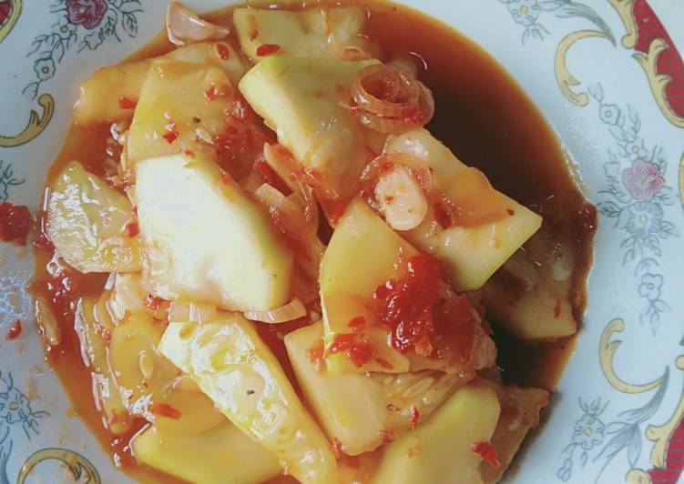 Cara Gampang mengolah Labu putih pedas manis, Bikin Ngiler