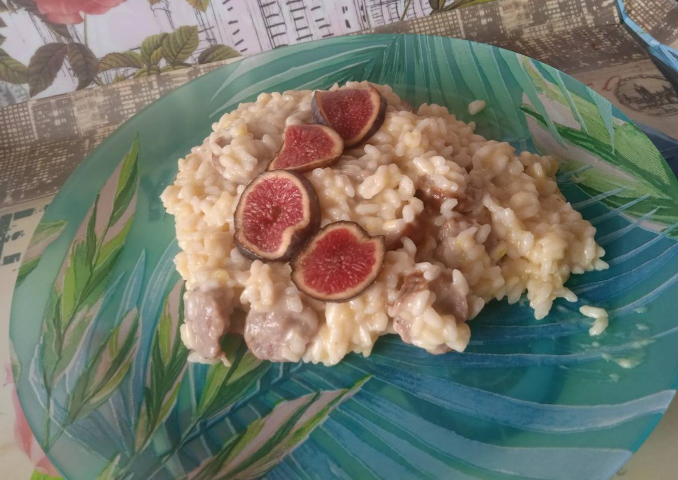 Risotto de butifarra con higos