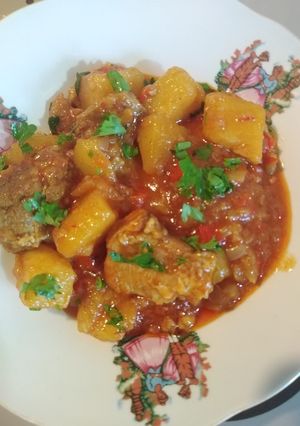 O poză a rețetei Gulaș cu pulpă de porc.