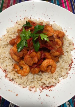 Una foto de Camarones en salsa