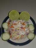 Ensalada mixta🥗 de repollo con pepinillos🥒 y limón 🍋