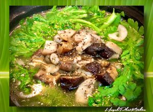 Hình của món Canh Rau Tần Ô Nấu Nấm.