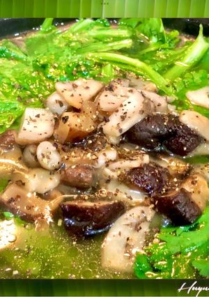 Hình của món Canh Rau Tần Ô Nấu Nấm.