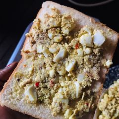 A picture of Egg and Sardine Sandwich.