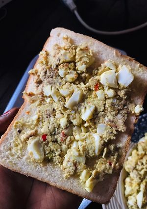 A picture of Egg and Sardine Sandwich.