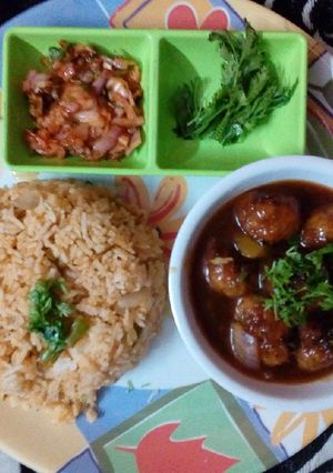 Manchurian with fried rice रेसिपी मुख्य फोटो