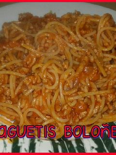 Una foto de Espaguetis boloñesa