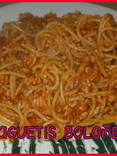 Una foto de Espaguetis boloñesa