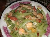 Sayur labu Siam udang pedas gurih