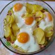 Huevos, patatas y bacon al horno