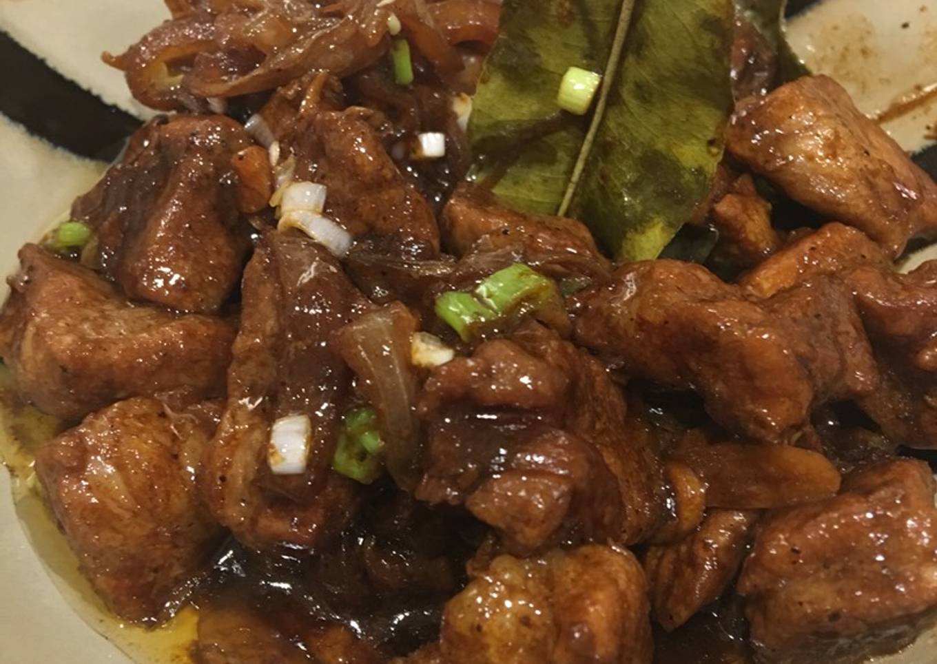 Pork adobo (adobong baboy) masakan ala Filipina. #resepkuhariini *non-halal