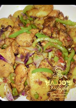 A picture of Special chicken and potatoe.