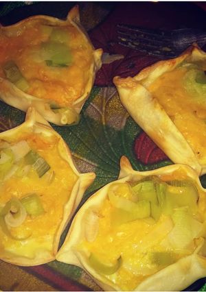 Una foto de Canastitas de calabaza y puerro