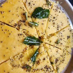 Gujarati khaman dhokla A picture of Gujarati khaman dhokla.