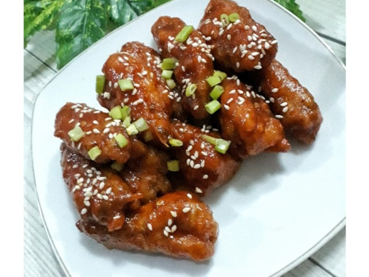 Resep Homemade Korean spicy chicken wings Anti Gagal