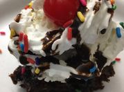 A picture of brownie ice cream