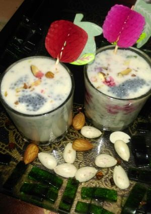 A picture of Sabja (Basil) Seeds Thandai.