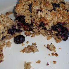 Blueberry oat bars A picture of Blueberry oat bars.