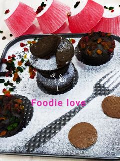 டாக்சாக்லேட் டூட்டி ஃப்ரூட்டி ஓரியோ கப்கேக்(Dark chocolate tootyfrooty oreo cupcake recipe in tamil) செய்முறை முக்கிய புகைப்படம்
