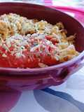 Arroz al huevo con tomates selectos