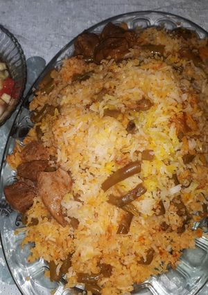 عکسی از دستور لوبیا پلوی ساده