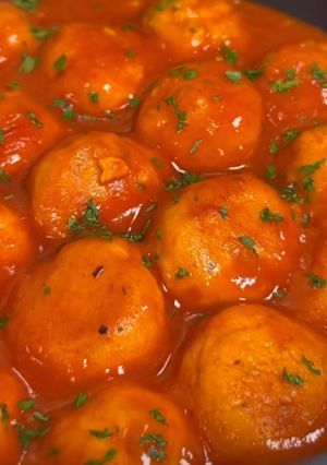 Foto de Almôndegas vegetarianas com molho de tomate