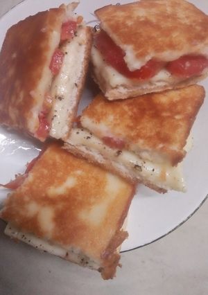 A picture of Tometo chees sandwich.