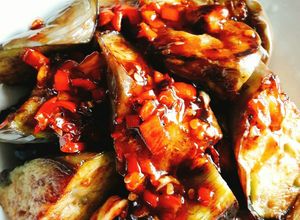 Hình của món Cà tím chiên tỏi ớt(món chay).